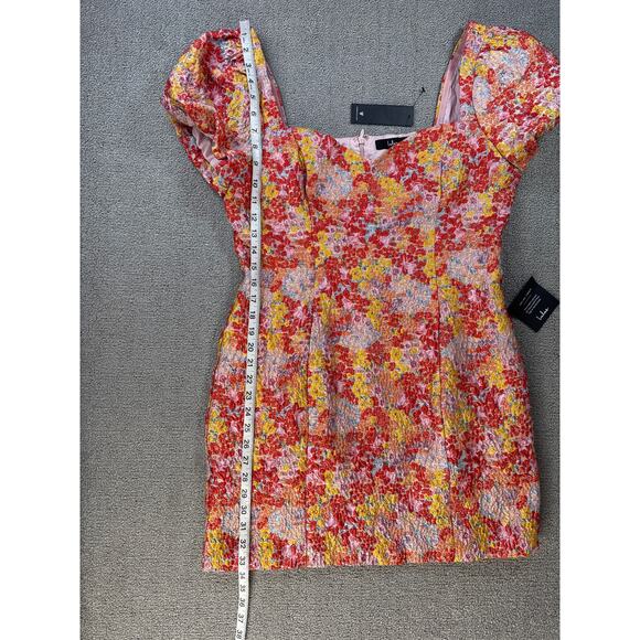 NWT Lulus Sweetest Essence Blush Floral Jacquard Pull Sleeve Mini Dress Size XL - Picture 12 of 12